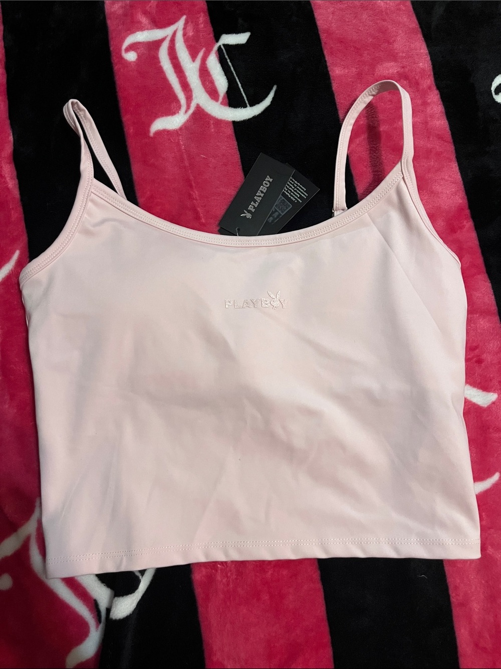 PLAYBOY Pale Pink Cropped Cami Top